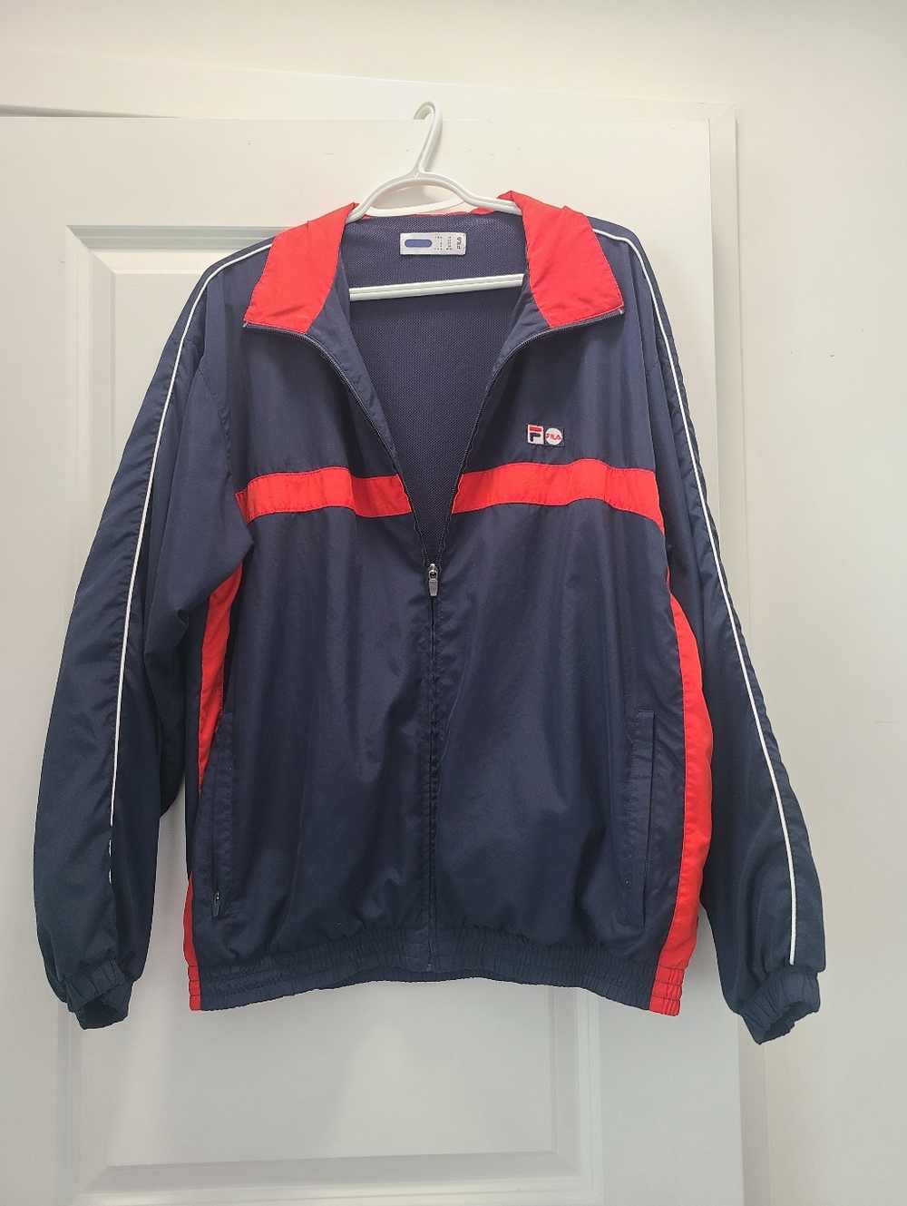 Fila Navy Jacket with Red Trim Windbreaker Tracksuit